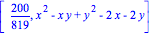 [200/819, x^2-x*y+y^2-2*x-2*y]